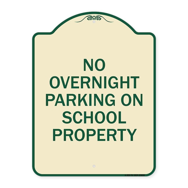 Signmission No Overnight Parking on School Property Heavy-Gauge Aluminum Sign, 24" x 18", TG-1824-23836 A-DES-TG-1824-23836 - main